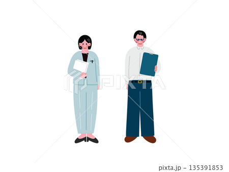 スーツを着た会社員の男女 135391853