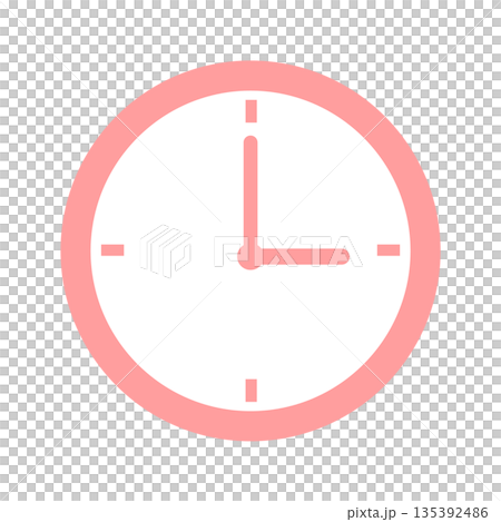 Simple design analog clock icon (3 o'clock) 135392486
