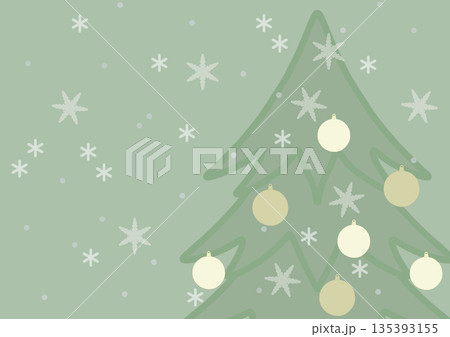 カード　クリスマスツリー　緑 135393155