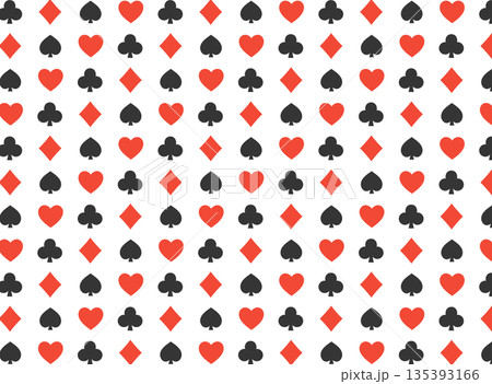 トランプのスートマークのベクター背景_赤と黒 135393166