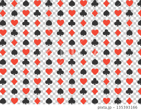 トランプのスートマークのベクター背景_赤と黒 135393166