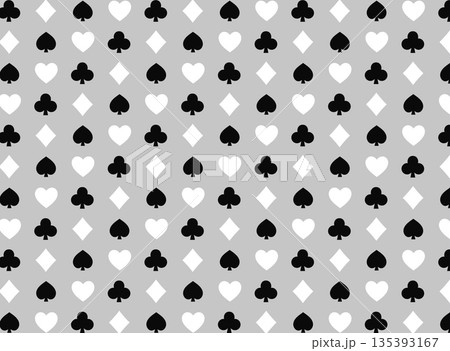 トランプのスートマークのベクター背景_モノクロ 135393167