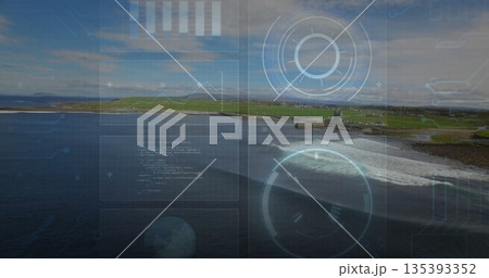 Displaying digital interface overlay over...のイラスト素材 [135393352] - PIXTA