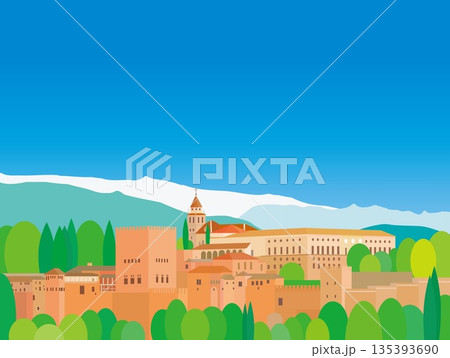 アルハンブラ宮殿 la alhambra グラナダ granada アンダルシア スペイン 春 アルハンブラ宮殿 la alhambra グラナダ granada アンダルシア スペイン 春 135393690