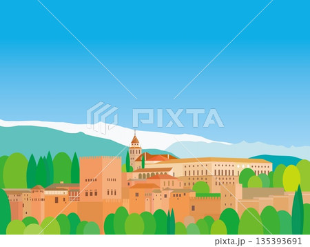 アルハンブラ宮殿　la alhambra　グラナダ　granada　アンダルシア　スペイン　春 135393691