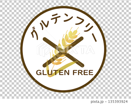 無麩質貼紙風格插圖 無麩質貼紙風格插圖 135393924