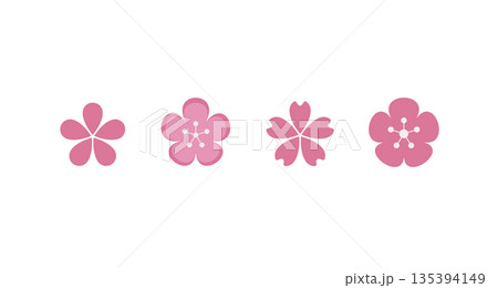 spring sakura blossom vector icon set. spring sakura blossom vector icon set. 135394149