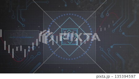 Displaying translucent panel showing interface on dashboard, with candlestick bars and line graphs Displaying translucent panel showing interface on dashboard, with candlestick bars and line graphs 135394597