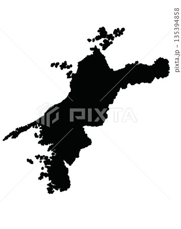 愛媛県の地図(シルエット) 愛媛県の地図(シルエット) 135394858