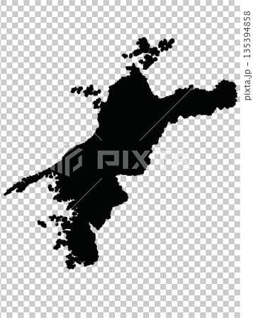 愛媛県の地図(シルエット) 愛媛県の地図(シルエット) 135394858