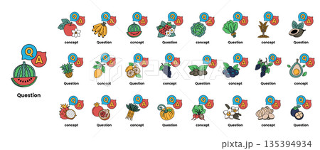 set of illustrations depicting question marks and various objects in a line art style set of illustrations depicting question marks and various objects in a line art style 135394934