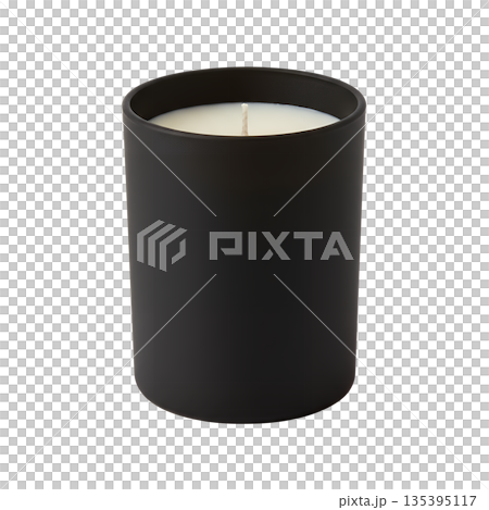 Black matte glass candle 135395117