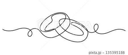 wedding rings continuous line drawing design element wedding rings continuous line drawing design element 135395186
