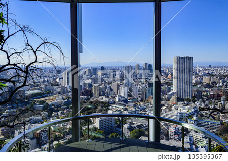 東京都港区　高輪ゲートウェイシティ 　ニュウマン高輪　28階　翠の庭から富士山と丹沢山塊方面 135395367
