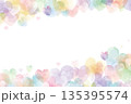 バレンタインや記念日に使えるパステルハート背景 135395574