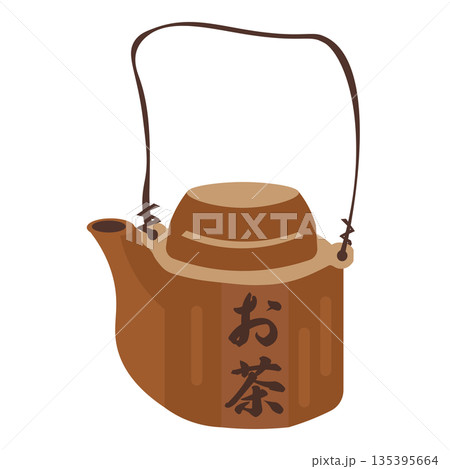 シンプルな汽車土瓶のベクターイラスト シンプルな汽車土瓶のベクターイラスト 135395664