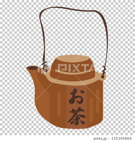 シンプルな汽車土瓶のベクターイラスト シンプルな汽車土瓶のベクターイラスト 135395664