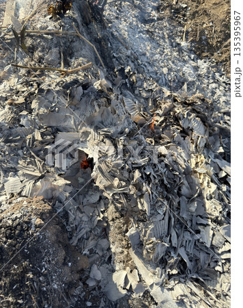 火事の後 灰と炎 火事の後 灰と炎 135395967