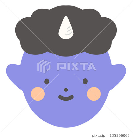 笑顔のかわいい青鬼のキャラクター 笑顔のかわいい青鬼のキャラクター 135396063