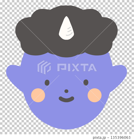 笑顔のかわいい青鬼のキャラクター 笑顔のかわいい青鬼のキャラクター 135396063