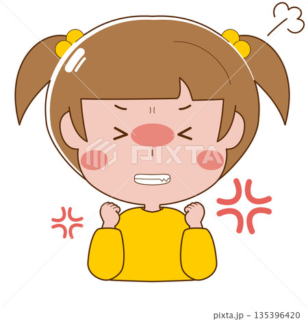 すごく怒っている女の子 135396420