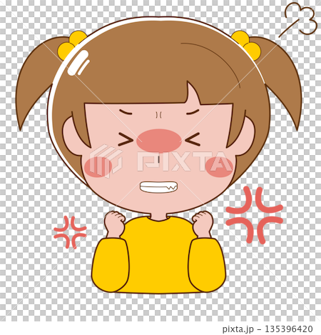 すごく怒っている女の子 135396420