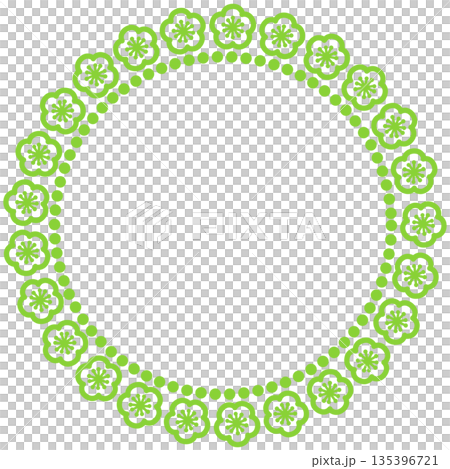 Yellow-green round flower background material illustration Yellow-green round flower background material illustration 135396721