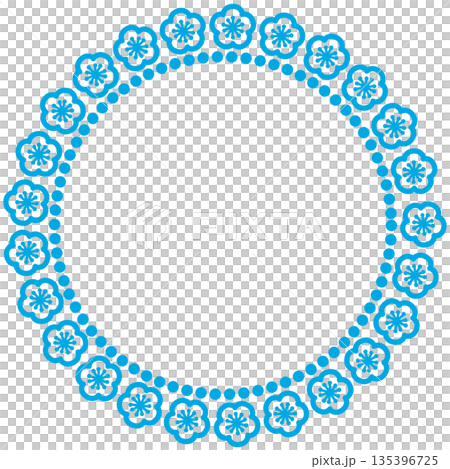 Light blue round flower background material illustration Light blue round flower background material illustration 135396725