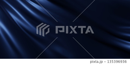 Abstract dark blue luxury fabric background with copy space 3d render 135396936