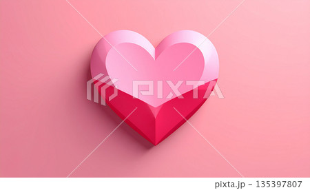 シンプルなハートの背景, AI生成画像 135397807