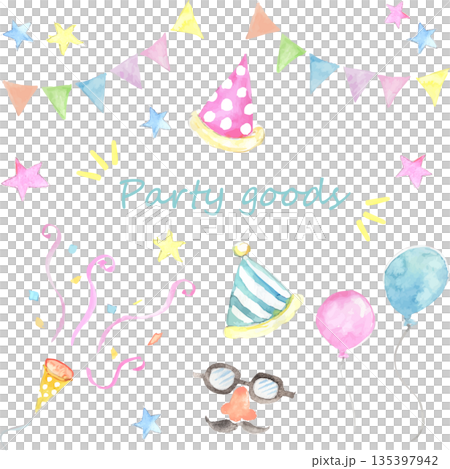 派對用品插圖集向量圖 135397942