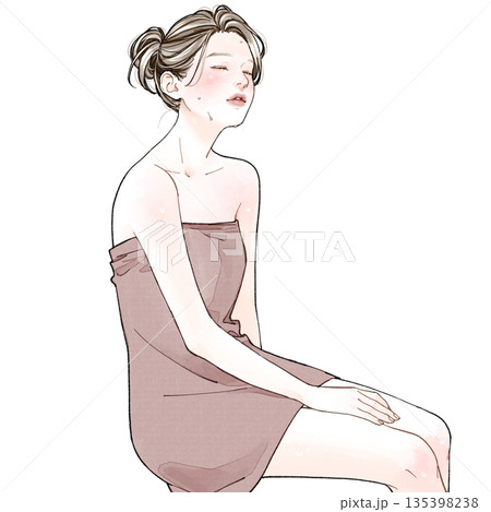サウナに入っている女性 135398238