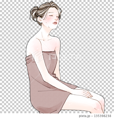 サウナに入っている女性 135398238