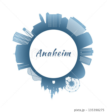 Anaheim skyline with colorful buildings. Anaheim skyline with colorful buildings. 135398275