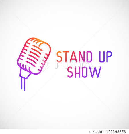 Stand UP Show colorful emblem.  135398278
