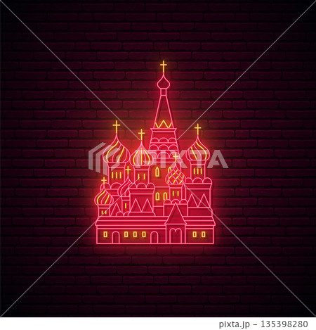Neon Saint Basil's Cathedral sign. Neon Saint Basil's Cathedral sign. 135398280