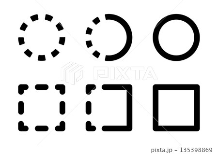 未着手、進行中、完了のイメージのシンプルなアイコンイラスト 未着手、進行中、完了のイメージのシンプルなアイコンイラスト 135398869