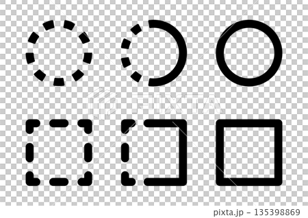 未着手、進行中、完了のイメージのシンプルなアイコンイラスト 未着手、進行中、完了のイメージのシンプルなアイコンイラスト 135398869