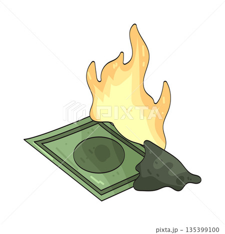 illustration of Cash Burn illustration of Cash Burn 135399100