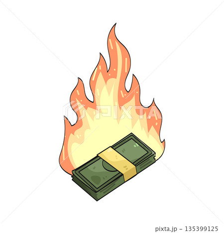 illustration of Money Fire illustration of Money Fire 135399125