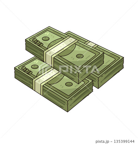 illustration of Stacked Dollar Bills 135399144