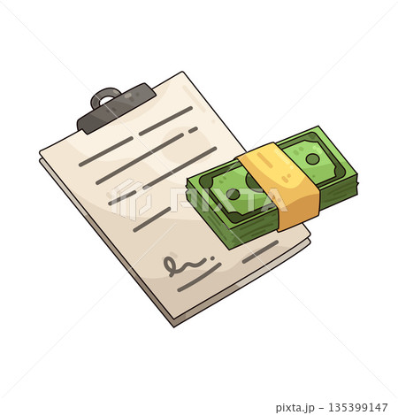 illustration of Contract with Bribe 135399147