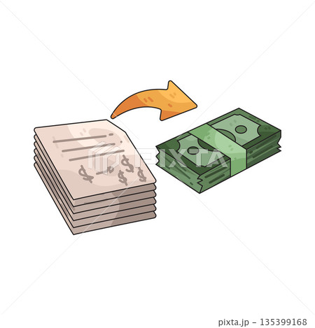 illustration of Misused Budget 135399168