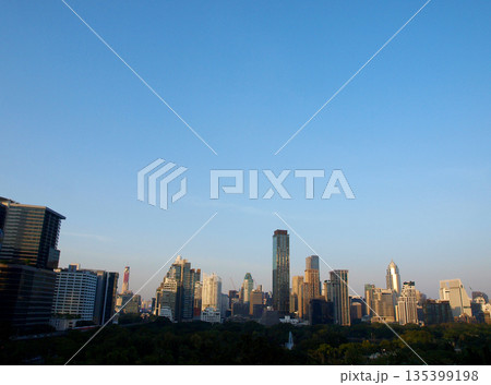 セントラルパークバンコク庭園からの街並み 135399198