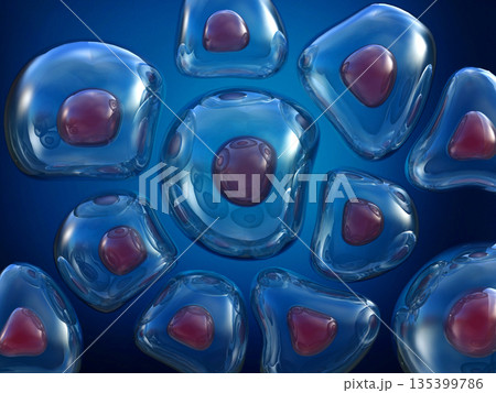 Microscopic view of human cell Microscopic view of human cell 135399786