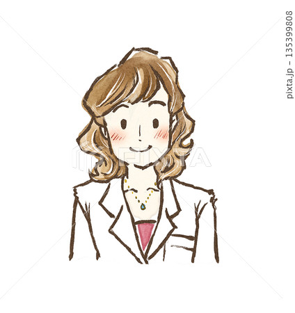 正面を向いている笑顔の女性のお医者さん 正面を向いている笑顔の女性のお医者さん 135399808
