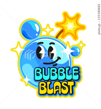 Bubble bomb and grenade vintage Y2K sticker or symbol. Bomb Y2K sticker, funny explosive vintage groovy vector tag. Dynamite, funny bubble bomb with burning wick and typography isolated patch or label Bubble bomb and grenade vintage Y2K sticker or symbol. Bomb Y2K sticker, funny explosive vintage groovy vector tag. Dynamite, funny bubble bomb with burning wick and typography isolated patch or label 135399885