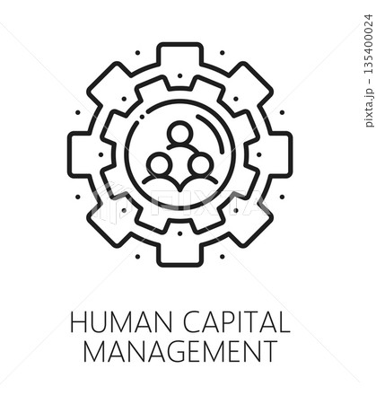 Human capital management ESG line icon or symbol. Company human resources governance linear vector sign, business environmental and social responsibility ESG icon icon with cogwheel and people avatars Human capital management ESG line icon or symbol. Company human resources governance linear vector sign, business environmental and social responsibility ESG icon icon with cogwheel and people avatars 135400024