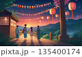Family Festival at Sunset with lanterns and traditional attire, culturally rich experience 135400174