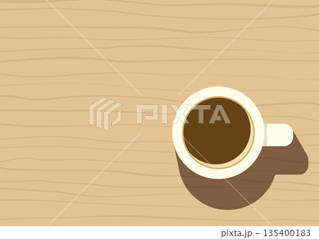 上から見たコーヒーカップのイラスト 135400183